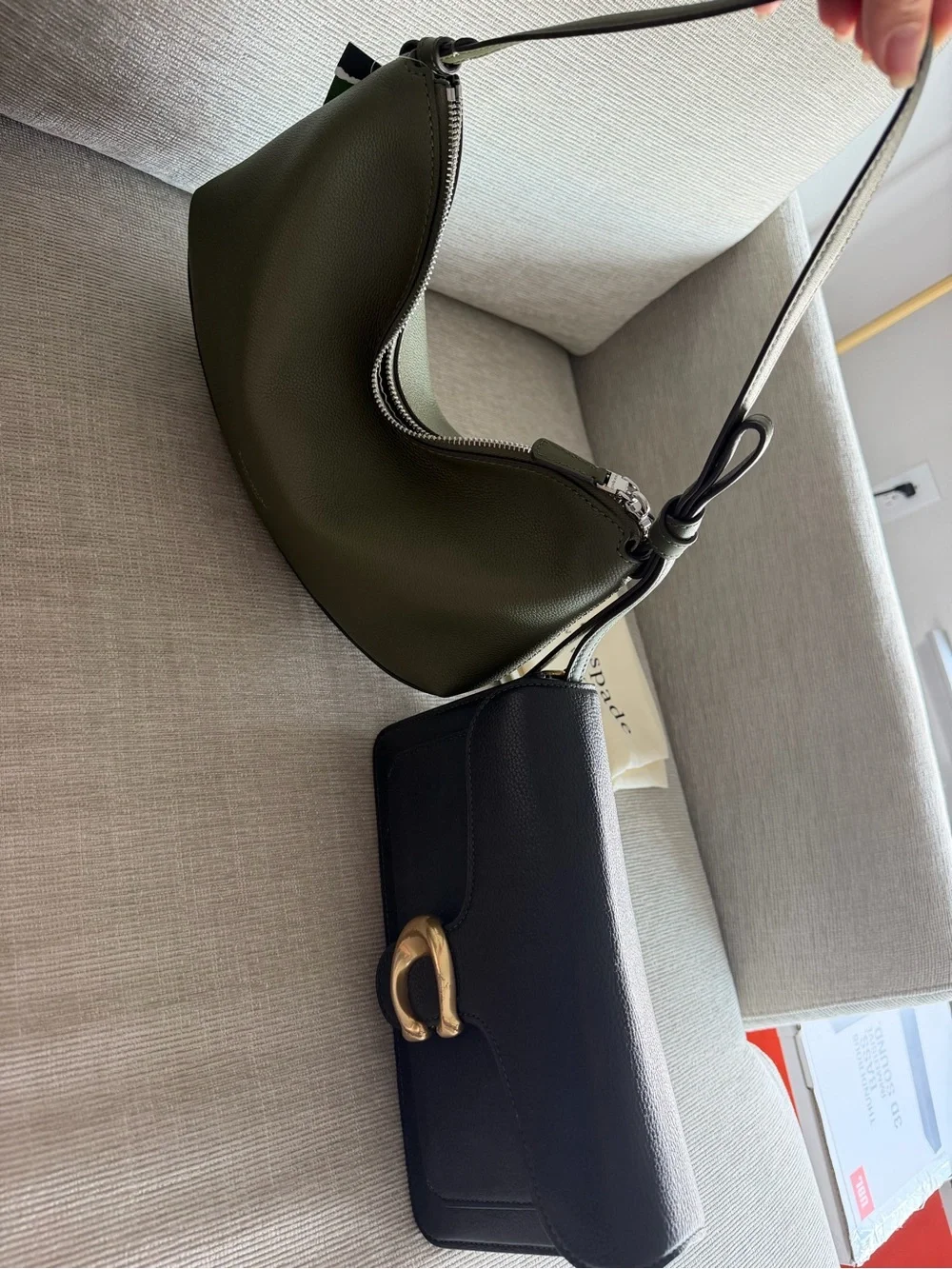 kate spade Olive Pebbled Leather Hobo Shoulder Bag
